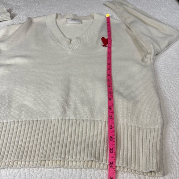Ami Cream Knit Cotton Wool blend Sweater - Picture 15 of 16
